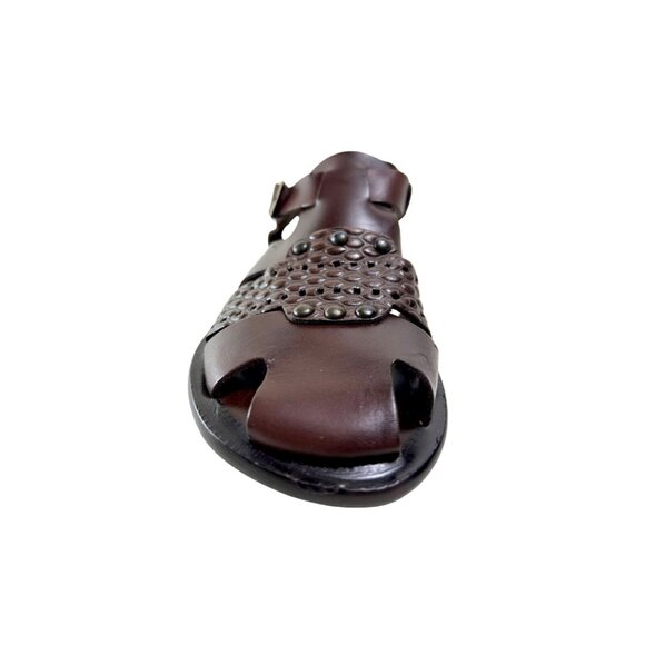 Logan Brown Mens Italian Leather Sandals Shoes